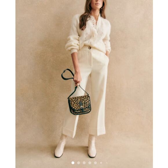 Sezane Cream Straight Leg Pants - Picture 3 of 11